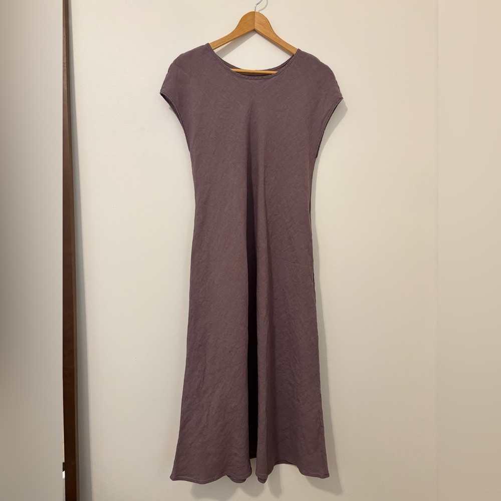 Purple Linen Shift Dress